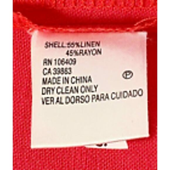 Nurture Linen Rayon Pink Jacket‎ 3/4 Sleeve Pin Tucking 2 Pockets Medium - Picture 9 of 10